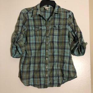 Teal Plaid Shirt